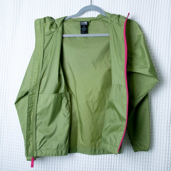 The North Face Rain Jacket Windbreaker Girl's Size L 14/16 Green Hooded - Picture 5 of 7